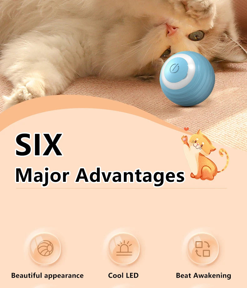 Cat Smart Ball - Interactive Automatic Rolling Toy for Indoor Pets