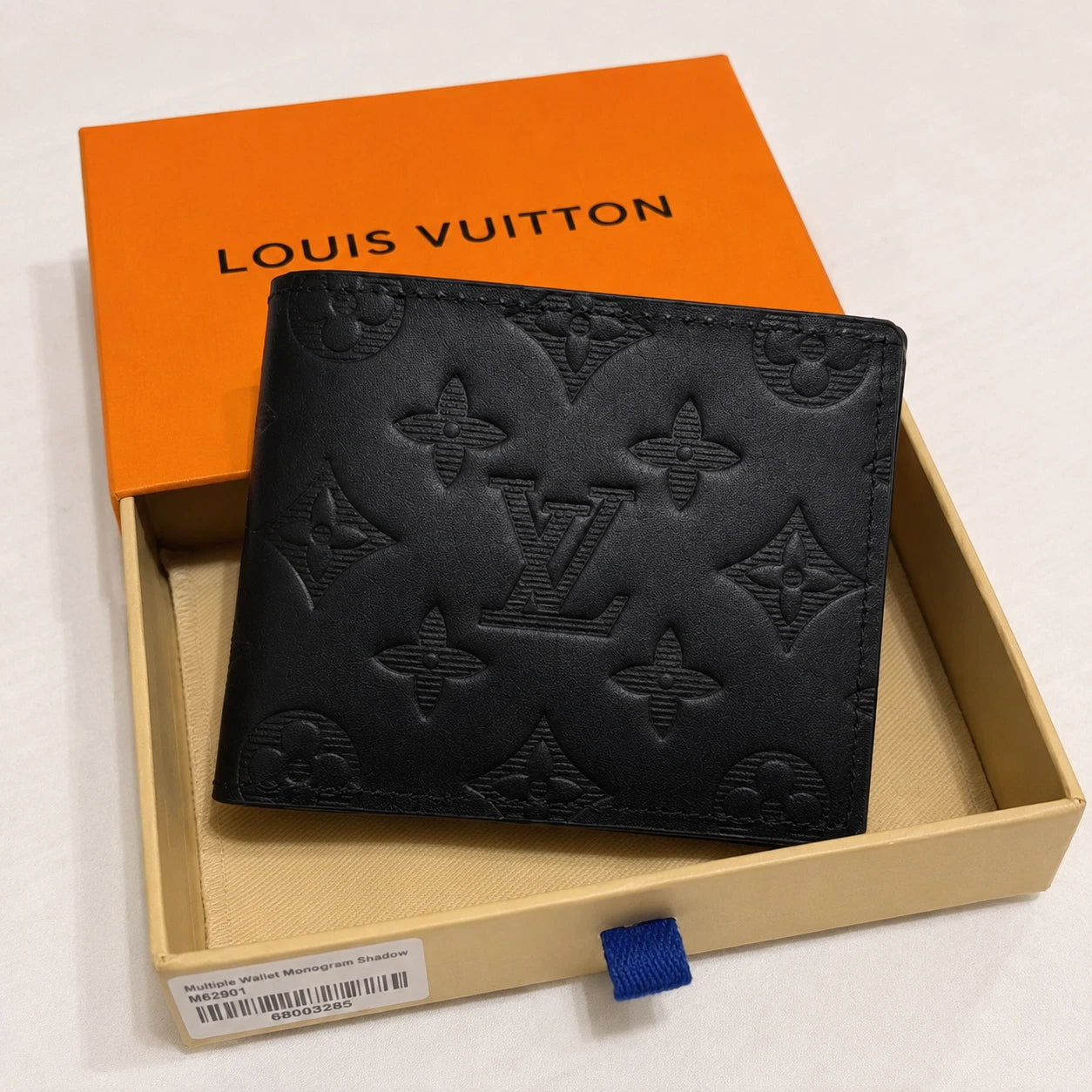Louis Vuitton Multiple Monogram Slender Canvas Men's Wallet Black with Box