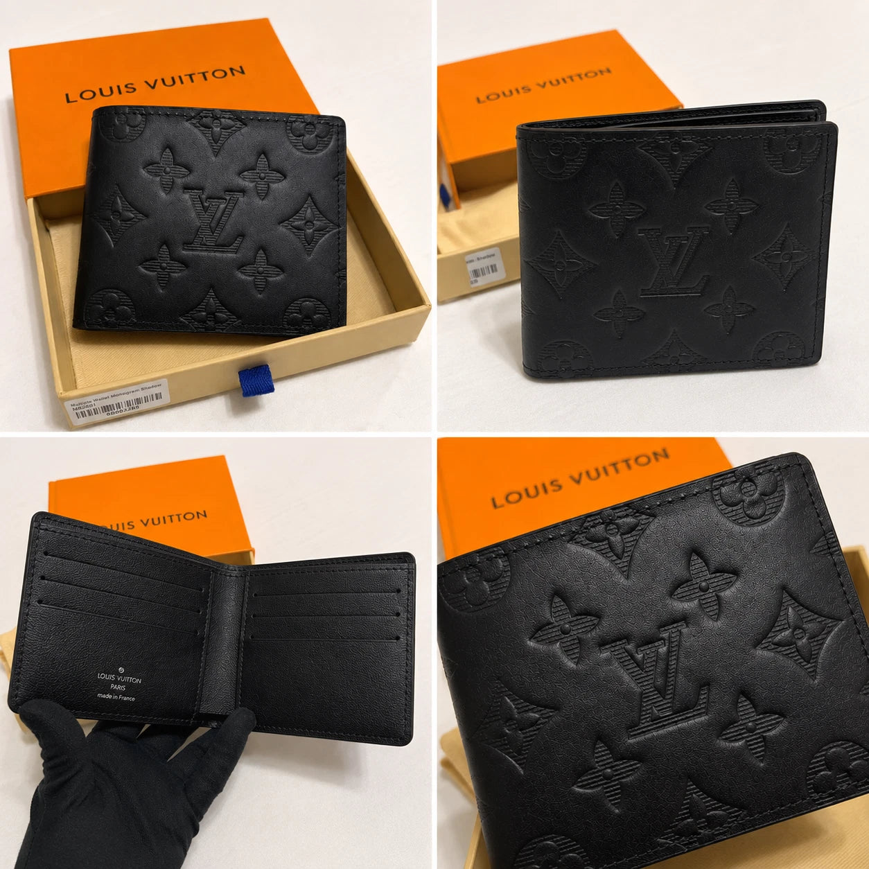Louis Vuitton Multiple Monogram Slender Canvas Men's Wallet Black with Box