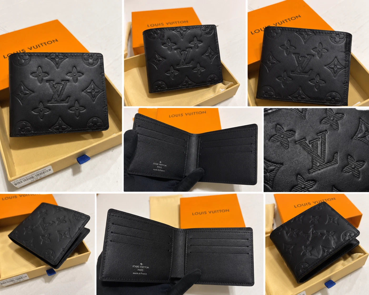 Louis Vuitton Multiple Monogram Slender Canvas Men's Wallet Black with Box